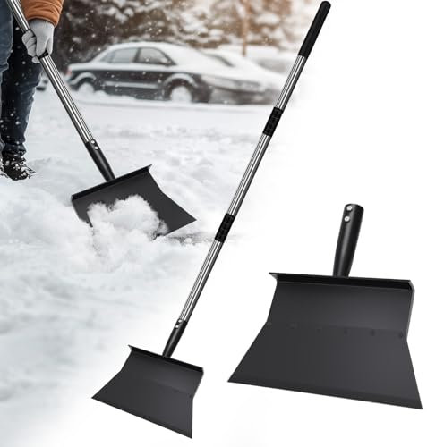 GHWMYD Pala da Giardino Multifunzionale, Adatto per Diserbo, Pala di Pulizia con Manico lungo da 117cm, Spalatura Neve, Pala da Giardino in Acciaio Inossidabile, per Rimozione Ghiaccio,Muschio(27cm)