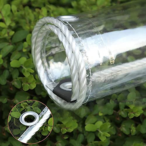 Bâche transparente imperméable avec œillets - Bâche en PVC robuste pour parterres de fleurs - 350 g/m² (6 x 5 m)