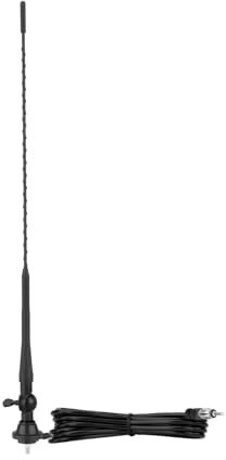 Eightwood Boat Car Radio Antenna 20 Inch, Rubber AM/FM Stereo Antenna Mast with Mount Base for Marine Boat Car Tractor RV UTV ATV Motorcycle Yacht Pontoon