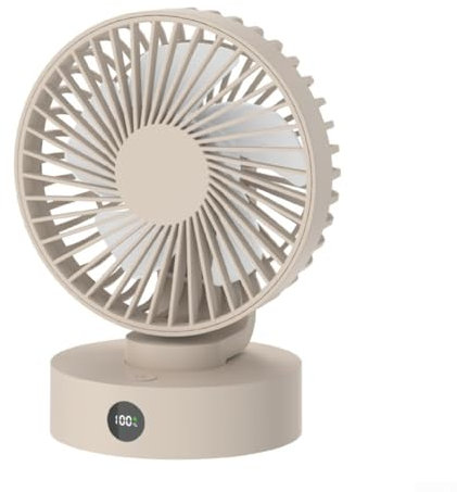 Ventilador USB compacto con flujo de aire ajustable y radio integrada para trabajo u ocio (albaricoque)