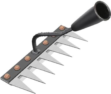Fonowx Herramienta Manual Agrícola para Jardinería Que Afloja El Rastrillo para El Cultivo de Verduras, 7 Rake de Dientes