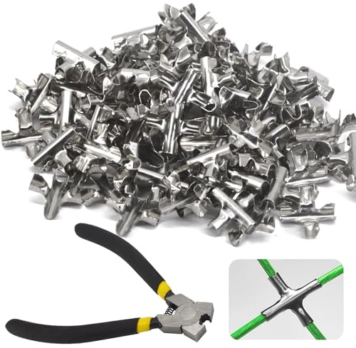 Lot de 100 colliers de serrage croisés en acier inoxydable 304 pour câble métallique de 3,5 à 4 mm