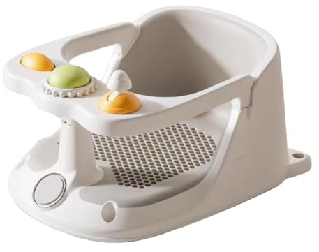 YNPQTDS 39,5 x 28,6 x 16,5 cm baby badstol badkarshjälp för spädbarn småbarn med sugkoppar pp halkfri och hög sittkomfort för 6 månader + barn