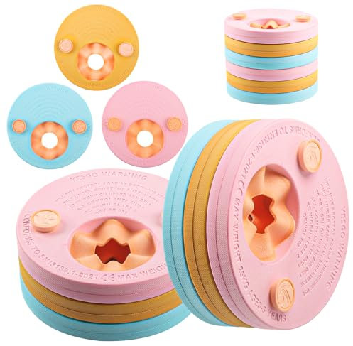 Lot de 6 disques de natation pour enfants - Pas de gonflage nécessaire - Utilisation pour garçons et filles de 3 à 7 ans - Apprendre à nager à la piscine ou à la plage