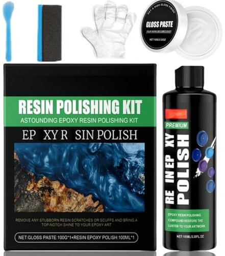 Epoxy Resin Polishing Kit for Crystal,High Efficiency Resin Polishing Compound,Epoxy Resin Kits for Beginners,Specially Formulated for High-Gloss Finishes for Scratching, Sanding, and Surfaces