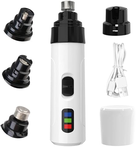 Broyeur à ongles silencieux pour chien, kit électrique silencieux Groom Pro, 2 vitesses, coupe-ongles, lime à ongles, broyeur à griffes rechargeable par USB pour chiens, chats, chiots