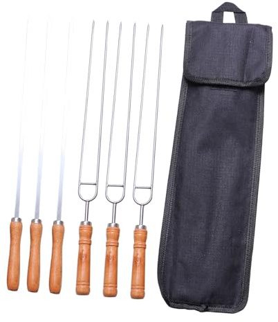 VICASKY 1Ensemble Brochettes de Barbecue Acier Inoxydable Fourchette pour Cuisson Camping
