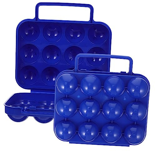 2 Stück Eieraufbewahrungsboxen für Kühlschrank, Stoßfest, Blau | Pp Kunststoff, Platz für 12 Eier, Schutz vor Bruch, Praktisch für Camping, Picknick