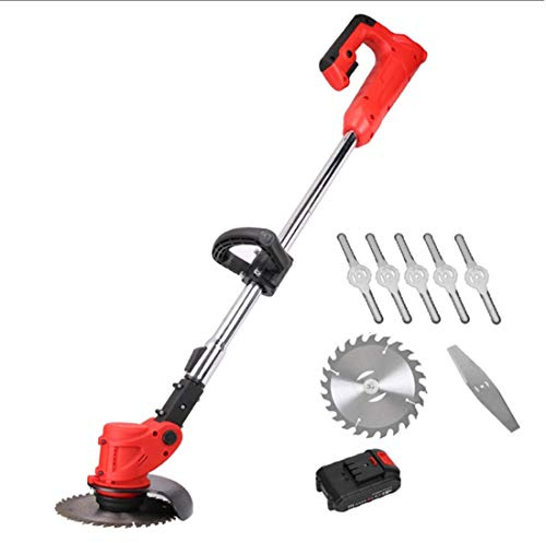 Tondeuse électrique puissante et télescopique légère pour bordures d'arbre, branches d'arbre, haies, bricolage, pelouse, jardin, largeur de coupe 15 cm, rouge