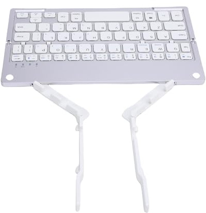 Asixxsix Tastiera Bluetooth, Telefono, Cavo di collegamento, Tastiera cablata, da 26,2 a 32,8 piedi, Window, iOS, Androids, Tablet, Informazioni sul prodotto (Silver White)