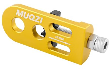 Fenteer Tensor de Cadena para Bicicleta, Protector de Cadena para Bicicleta de Una Sola Velocidad, Ajuste Universal, de Cadena de Aluminio para Bici, Oro