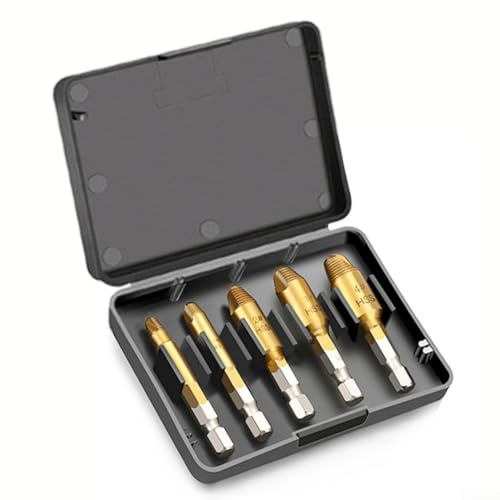 5-teiliges Reparaturschrauben-Set, kompatibel mit gebrochenen Ausdrehern, Gleitgewindeschrauben, Vorrichtung für Holz, plus Maschinenschrauben, gehärtete Legierung, S