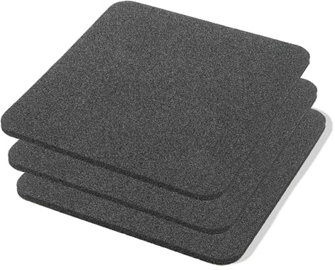 toRIDE Snowboard Stomp Pad fyrkantig 12 x 11 cm [3-pack] halkfri dyna, självhäftande som neoprendekal