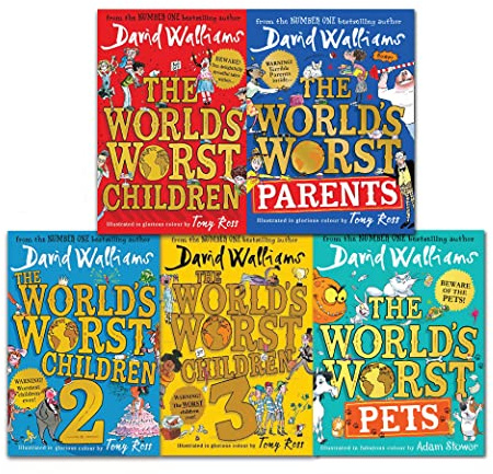 Conjunto de colección de libros de la serie 5 de los peores del mundo de David Walliams (los peores padres, mascotas y niños)