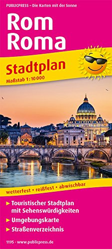 Rom, Roma: Touristischer Stadtplan mit Sehenswürdigkeiten und Straßenverzeichnis. 1:10.000 (Stadtplan: SP)