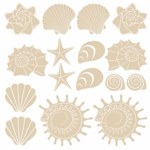 GRAZDesign Wandtattoo Bad Muschel & Meer Set, Beige