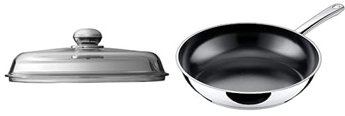 Silit Talis Bratpfanne Induktion 28 cm, Edelstahl beschichtet, Keramikbeschichtung, backofenfest & Pfannen- Topfdeckel 28 cm, Glasdeckel mit Metallknauf, Deckel für Töpfe & Pfannen