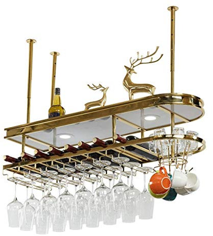 ZJYWMM Casier à Verres à vin de Bar Simple, casier à vin Domestique en Acier Inoxydable à l'envers, casier, Cintre Suspendu, décoration de Cave à vin (Taille : 100 * 30cm)
