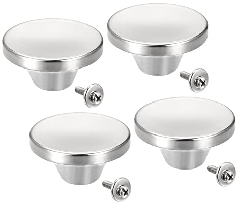 sourcing map Universel Casserole Couvercle Bouton, Inox Acier Remplacement Bouton 52 X 25mm, Argenté, pour Casserole Marmite Couvercle Paquet de 4