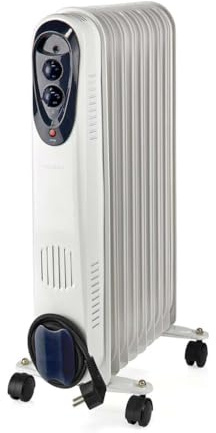 Nedis HTOI30WT9 - Radiatore a olio mobile, colore: Bianco