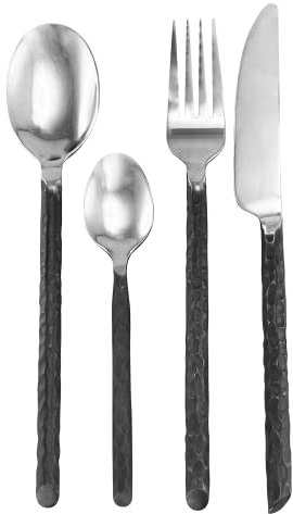 Lebrun Couverts - Ménagère LUCY 9 MM - 24 Pièces - Service de Table - Acier Inox - Fourchettes - Cuillères - Couteaux Table - Set Couvert Cuisine - Couverts de Table - 12 Personnes