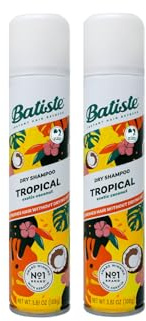 Batiste Dry Shampoo, Tropical Fragrance, Refresh Hair and Absorb Oil Between Washes, Waterless Shampoo for Added Hair Texture and Body, 6.73 OZ Dry Shampoo Bottle pack of 2