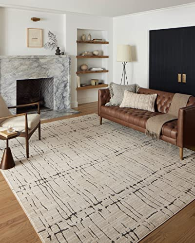 Loloi Darby Collection DAR-06 Sand/Dk. Grey 6'-7 x 9'-3 Area Rug