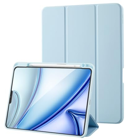 Case for iPad Pro 11 2022/2021/2020/2018 (4th /3rd /2nd /1st Generation) Case with Pencil Holder, Trifold Slim Protective Cover with Soft TPU, Auto Wake/Sleep, Sky Blue