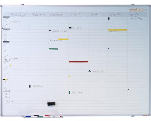 eurokraft basic | Wochenplaner | Neutral, mit 7-Tage-Einteilung, BxH 1200 x 900 mm