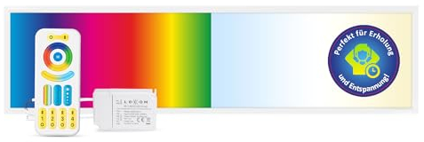 LECOM LED Panel 120x60 - Deckenleuchte Dimmbar RGB CCT 3000-6000K Flach mit Fernbedienung Einbau für Rasterdecke Farbwechsel Groß XXL Panel Deckenlampe LED