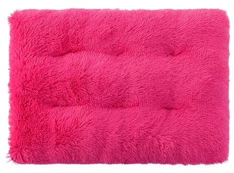FANSU Cuscino per Cani Gatti, Cuccia Cane Interno Peluche Morbida e Soffice Cuccia Gatti Sfoderabile e Lavabile per Cani Taglia Grande e Media (M-65X50CM,Rosa Scuro)