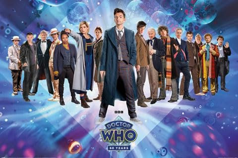 Doctor Who - 60th Anniversary - Serie Poster Plakat - Größe 91,5x61 cm + 2 St Posterleisten Alu 93,5 cm
