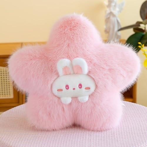 champracer Kuschelkissen Kinder Sternkissen, roba Kuschelkissen in Wolken Form,Wolkenkissen,Baby Kissen Wolke Deko,Weiche Flauschige Sternform Zierkissen Sofakissen,Weiches Dekokissen (Kaninchen)