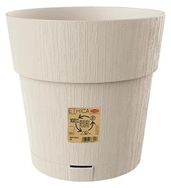 BERARDI Vaso in plastica riciclata, 30 cm diametro, con riserva d'acqua, per esterni, Made in Italy