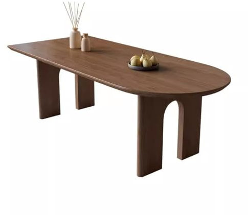 GUERNSEY Esstisch Einfacher Haushalts-Esstisch Aus Massivem Holz, Integrierte Rechteckige Wand-Halbbogen-Ovalinsel Küchen- und Esszimmertische(M:130CMX70CMX75CM)