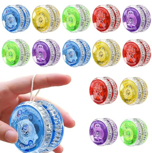 Dhqkqg LED Yoyo für Kinder und Anfänger - 15 Stück Leuchtendes Professionelles JoJo für Geburtstagsgeschenke, Partys und Feiern