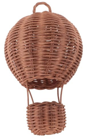 Abaodam Rattankorb mit Heißluftballon Handgefertigt Dekoration für Jungen und Mädchen Party Babyparty Wohnzimmer Deckenleuchtenabdeckung