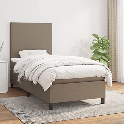 qohoio Boxspringbett mit Matratze Taupe 90x200 cm Betten Bett Mit Matratze Bett Boxspringbett Schlafzimmer MöBel Stoff - 3141589