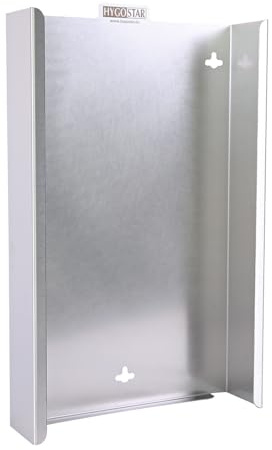 1 Stück, Handschuhspender Power Grip Hygostar, FRANZ MENSCH | Edelstahl, grau, für 3 Handschuhboxen, 37,1 x 23,3 x 5,95 cm, Wandmontage, hygienische Entnahme