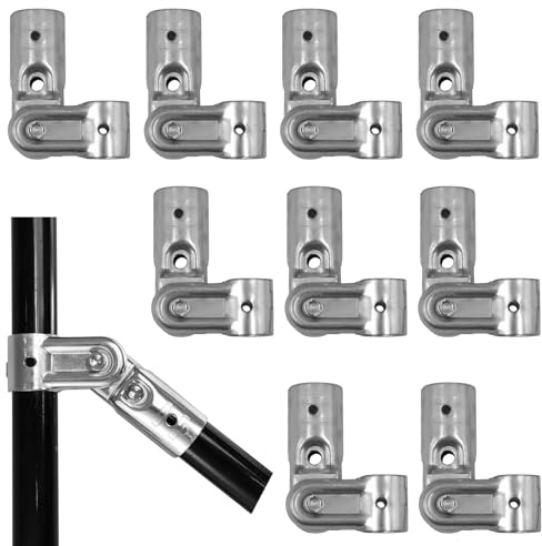 Lot de 10 Raccords de colliers de serrage réglables à 2 voies Raccord de tuyaux structurels Convient pour tubes en acier inoxydable d'un diamètre extérieur de 25 mm