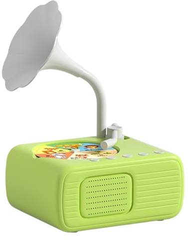 Giocatore audio per bambini, giocattolo grammofono per bambini, lettore di storie di grammofono portatile con 96 carte - Giocattoli educativi prescolari interattivi vintage per bambini e n