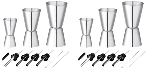 Umsoxhy 2 Set Cocktail-Messbecher Aus Edelstahl, Barmaß 3/4/5, Kleiner Messbecher mit Innenskalierung, Messbecher