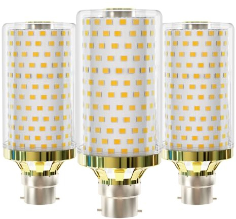 MDee B22 LED Mais Glühbirne, 15W LED Lampe mit Bajonettsockel, Ersetzt 150W Glühbirne, 2800 Lumen, 3000K Warmweiß, AC 230V, Nicht Dimmbar, Energiesparlampe B22 Mais Lampe für Heimbeleuchtung, 3er Pack