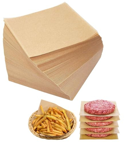 Lot de 500 feuilles de papier sulfurisé prédécoupées pour la cuisson, papier sulfurisé pour la cuisson au levain (10 x 10 cm)