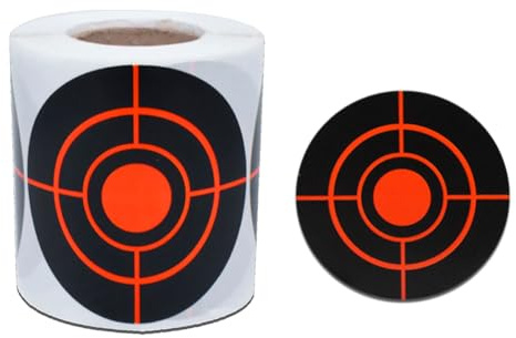 CAAGGMM Autocollants Cibles, 250 Pièces Cibles de Tir en Papier Autocollants, Diamètre 7,6 cm Rondes Fluorescent Papier D'étiquette de Tir, Objectif Rondes Réactives, pour Exercices de Réaction(Rouge)