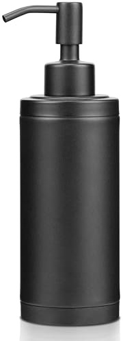 Tiilan Seifenspender aus Edelstahl für Küchenspüle, Bad, nachfüllbare Pumpflasche für Geschirrspülmittel - 300ml, Schwarz