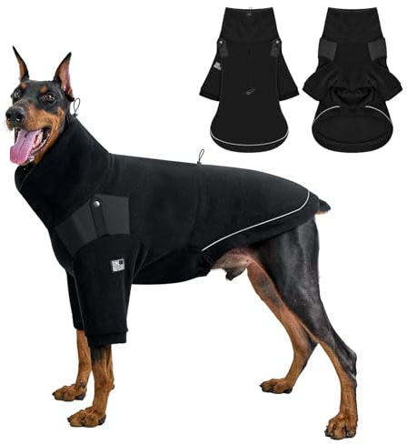 OneTigris Maglione Per Cani, Invernale Cappottino Cane Gilet Con Strisce Riflettenti, Maglione Cane, Collo Alto Caldo E Accogliente, Con Foro Per Fune Di Trazione, Comodo Per L'escrezione
