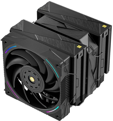 TR-Thermalright Royal Pretor 130 Ultra Black CPU-kylare, dubbelt torn med 7 värmerör, dubbel PWM-fläkt, vitt övre lock, för AM5/AM4, Intel lga1851/1700/1150/1151/1200