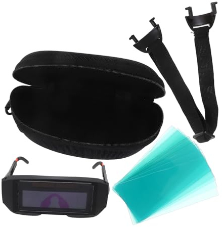 Angoily Gafas de soldadura gafas de soldador ajustables Black