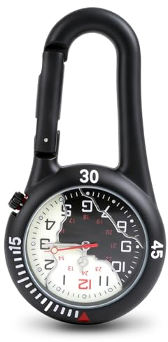 Orologio da tasca con moschettone, orologio da infermiera con clip digitale, piccolo orologio da tasca unisex, orologio da infermiera, al quarzo, da uomo e da donna, con clip on
